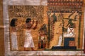 TURIN, ITALY - AUGUST 19, 2021: Papyrus with Osiris at Egyptian Museum of Turin, Italy