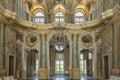 Turin, Italy - Baroque luxury interior with marble of Queen\'s Palace - Villa della Regina