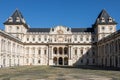 Turin, Italy - castle exterior. Historical landmark with blue sky and daylight