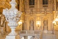 Turin, Italy - Circa January 2022: Royal Palace entrance - luxury elegant marble stairway