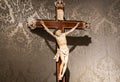 Old crucifix made of wood and ivory. Jesus Christ symbol of resurrection and life after the death