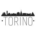 Turin Italy. City Skyline. Silhouette City. Design Vector. Famous Monuments.