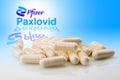 Paxlovid pills medication for treatment Covid19 in close up