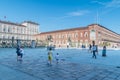 Castello Square known as Palazzo Madama e Casaforte degli Acaja Royalty Free Stock Photo