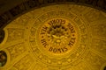 Turin, Italy, 27 June 2019: Interior of the Sanctuary of Mary. Help of Christians of the Faithful in Turin A dome with a dove that