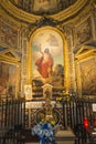 Turin, Italy, 27 June 2019: Interior of the Sanctuary of Mary Help of Christians of the Faithful in Turin