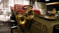 Turin, Italy - June 20, 2021: a view of a detail of an antique automobile at the Automobile Museum Royalty Free Stock Photo