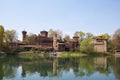 Borgo medievale, medieval village and castle with Po river in a sunny spring day in Turin, Italy Royalty Free Stock Photo