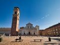 Front view of the facade of the cathedral of Turin where the sacred shroud rests Royalty Free Stock Photo