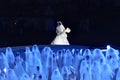 Turin 2006 Olympic Winter Games, closing ceremony of the Olympic Games,Isolde Kostner, dressed as a bride, entered the scene along Royalty Free Stock Photo