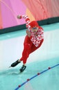 Olympic Winter Games Turin 2006, Svetlana Zhurova of Russia skates during the Ladies` 500m speed skating competition