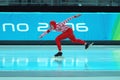 Olympic Winter Games Turin 2006, Svetlana Zhurova of Russia skates during the Ladies` 500m speed skating competition