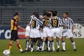 Juventus players celebrates after the goal