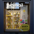 turin, Italy - september 2020: DMail proximity retail shop in central Roma street.