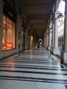 Turin Italy. Streets of the city at night