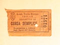 TURIN - JUN 2020: Vintage Turin public transport ticket
