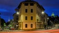 Turin, night scene with both the Mole Antonelliana