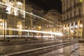 Turin in the night, Tram lights effetcs Royalty Free Stock Photo