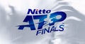 Close-up of Nitto ATP Finals flag waving in the wind