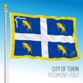 Turin official flag, Piedmont, Italy