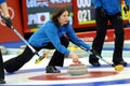 Turin 2006 Olympic Winter Games, Italian women`s team of Curling Violetta Caldart during the game