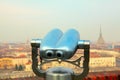 Turin panorama through tourist binoculars Royalty Free Stock Photo