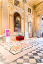 Turin, Piedmont, Italy, 19 August 2017. Interior room of Carignano Palace, seat of Museum of the Italian Risorgimento, in center Royalty Free Stock Photo