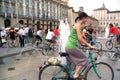 Turin, Piedmont, Italy -06/06/2010- The Bike Pride, event to promote the use of cycling in the city