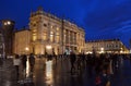 Turin, Piedmont/Italy -04/20/2019- Turin Castle square and the Madama Palace by night