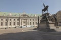 Turin, Piedmont/Italy -06/27/2019- Turin the equestrian statue of Carlo Alberto of Savoy