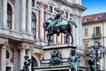 Turin, Piedmont/Italy -04/20/2019- Turin the equestrian statue o