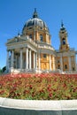 Turin, Piedmont, Italy. Facade of Basilica of Superga.