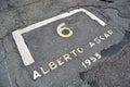 Turin, Piedmont, Italy. -06/09/2018- The pit lane where Alberto Ascari won the grand prix of Valentino Park in 1955 Royalty Free Stock Photo