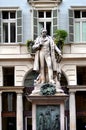 Turin, Piedmont/Italy -04/20/2019- Turin the statue of Vincenzo Gioberti in Carignano square