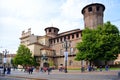 Turin, Piedmont/Italy -04/20/2019- Turin Castle square and the Roman gates