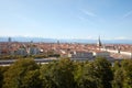 Turin skyline panorama view and Mole Antonelliana tower in a sunny day in Italy