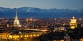 Turin (Torino), night panorama