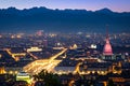 Turin (Torino), panorama at night