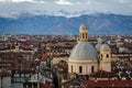 Turin (Torino) panorama with snowy Alps Royalty Free Stock Photo