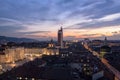 Turin Torino panoramic view on Piazza Castello Royalty Free Stock Photo