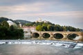 Turin (Torino), river Po and Monte dei Cappuccini Royalty Free Stock Photo