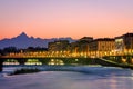 Turin (Torino), river Po and Monviso