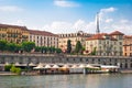 Turin (Torino), river Po and Murazzi