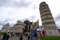 Turism in Italy, Pissa tower signs and posts Royalty Free Stock Photo