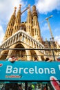 Turistic Bus in front Sagrada Familia