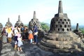 Turists on Borobudur Royalty Free Stock Photo