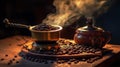 Turk brews coffee from espresso beans