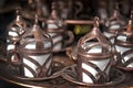 Turk for coffee. Traditional handmade sets. Teapot and cups for
