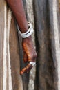 Turkana woman standing in the heat at lake Turkana at a festival in Kenya Royalty Free Stock Photo