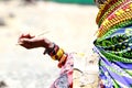 Beaded accessories of Turkana woman at lake Turkana at a festival in Kenya Royalty Free Stock Photo